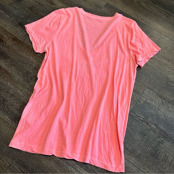 J. Crew Pink Womens Size XL Basic Casual Short Sleeved Top Vneck - Picture 2 of 6